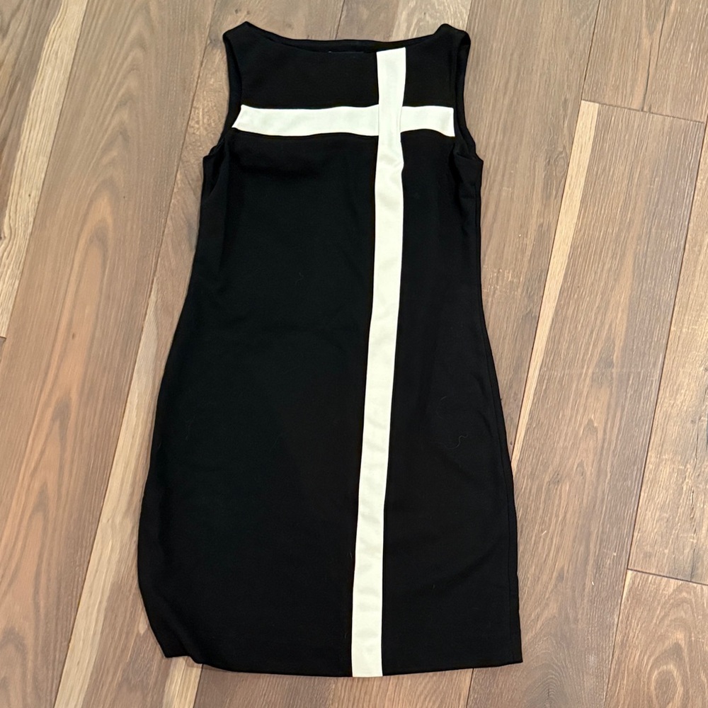 Chaps Black and White Mini Dress